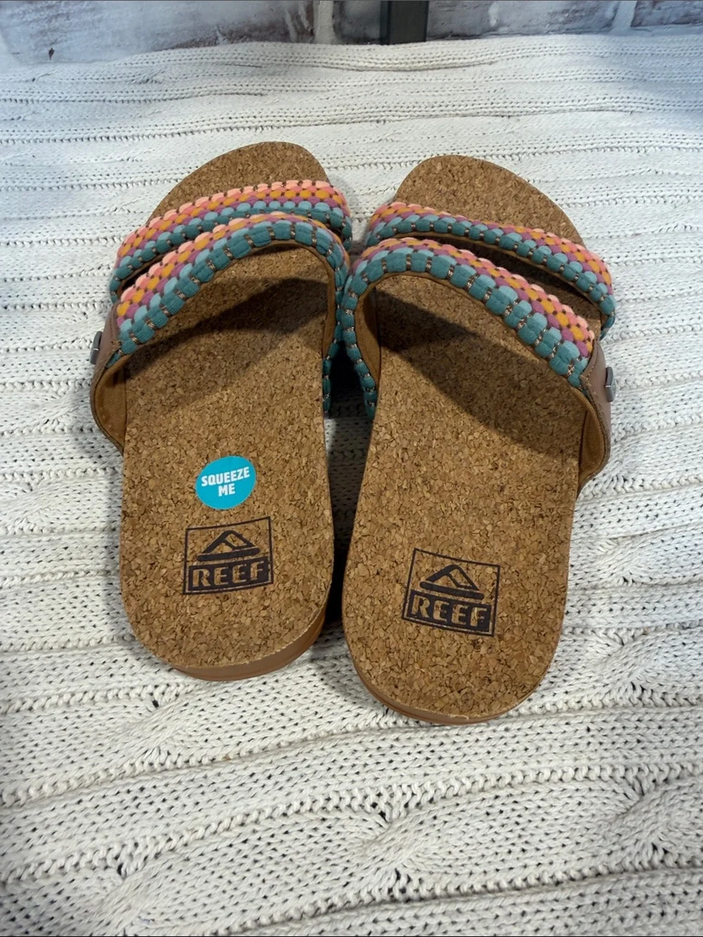 Reef  Braided Double-Strap Slide Sandals size 8 NWOT